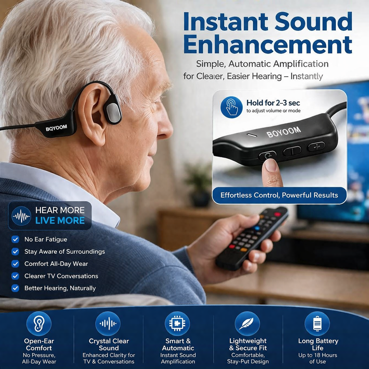 🌎Ends Today: 83% OFF!⏰👂Revitalize your ears again💖 💥 LIMITED TIME OFFER!🔥Advanced Bone Conduction Smart Hearing Headphones